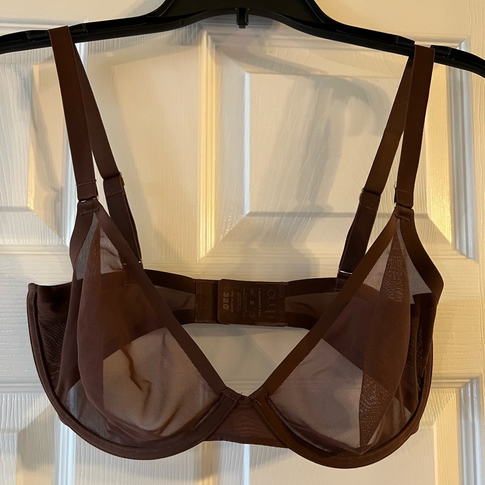 CUUP The Plunge Mesh Bra 32G Espresso